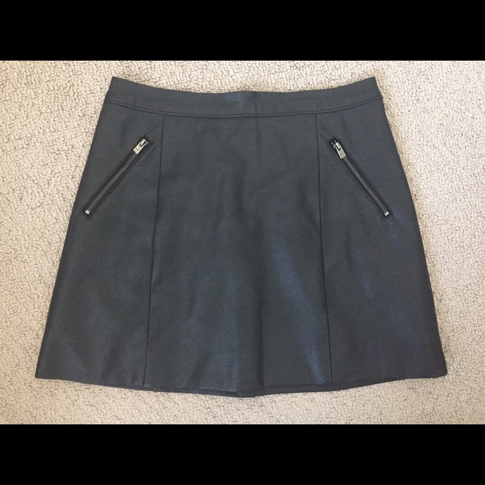 Hollister black faux leather mini skirt